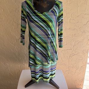 Lynn Richie Silver - Layered Half Sheer Sleeved Dress - Sz. M